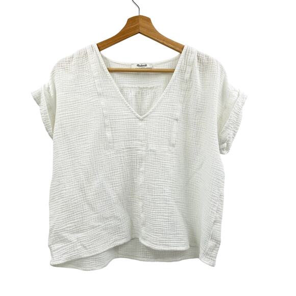 Madewell white cotton crinkle lightweight Lightspun Westing Shirt - Picture 2 of 6